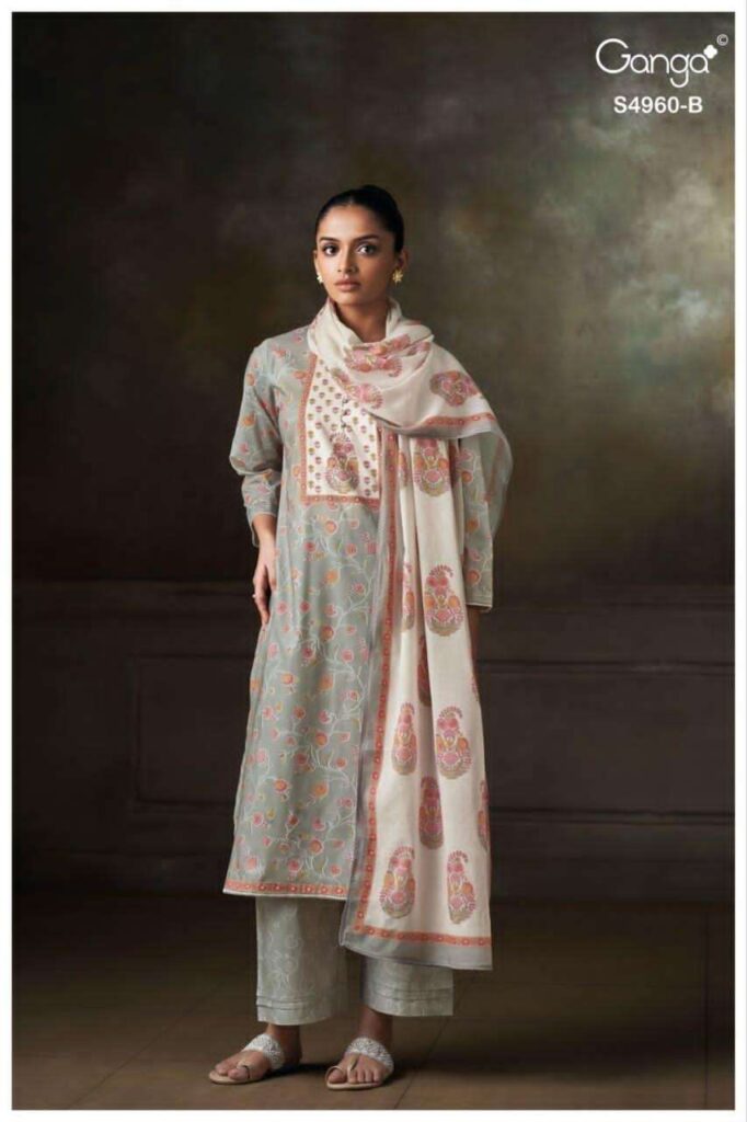 My Fashion Road Ganga Tersia Cotton Mul Dupatta Ethnic Suit | S4960 – B