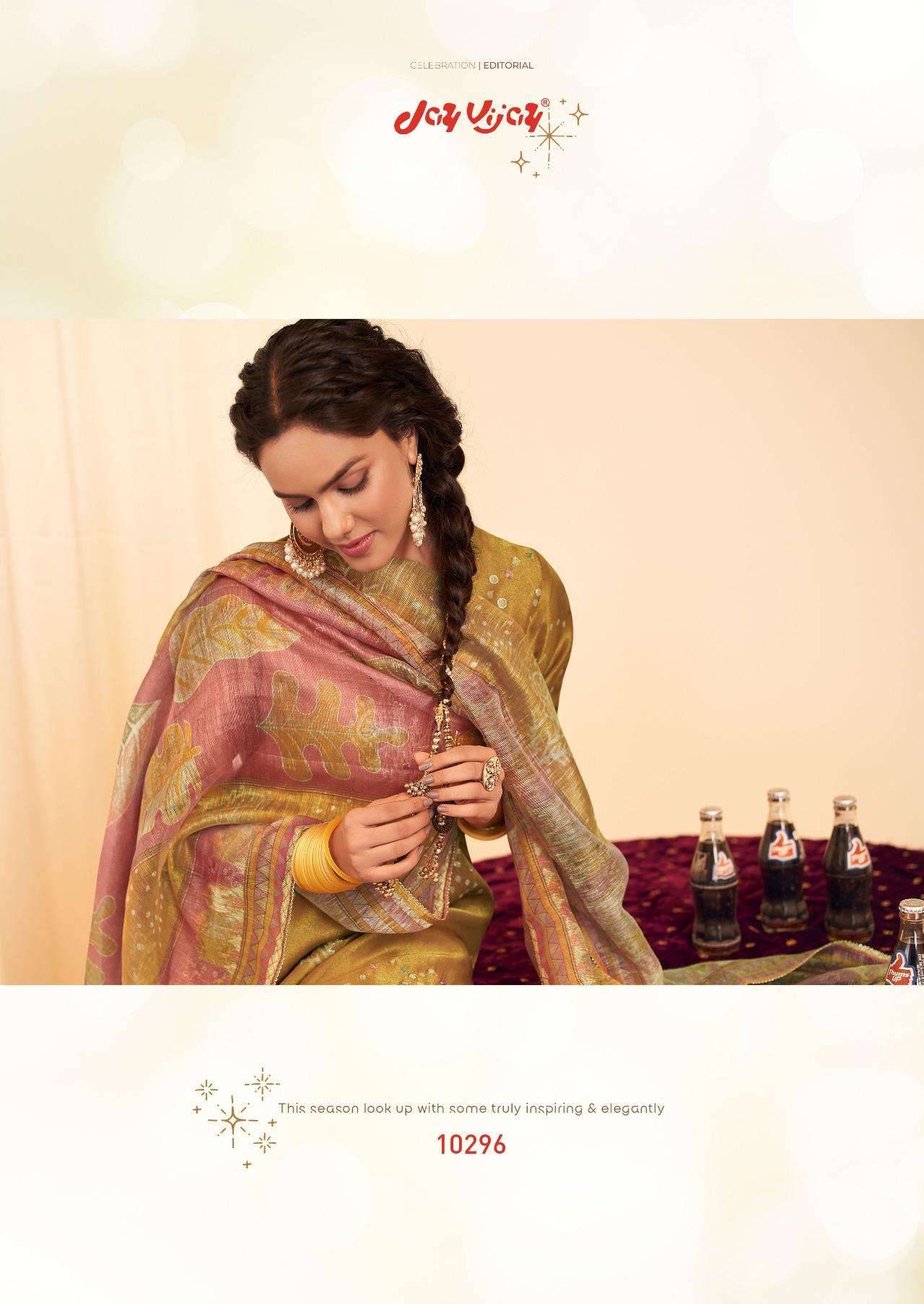 My Fashion Road Jay Vijay Mehfil Pure Tissue Fabric Designer Suit | 10296 My Fashion Road Jay Vijay Mehfil Pure Tissue Fabric Designer Suit | 10296