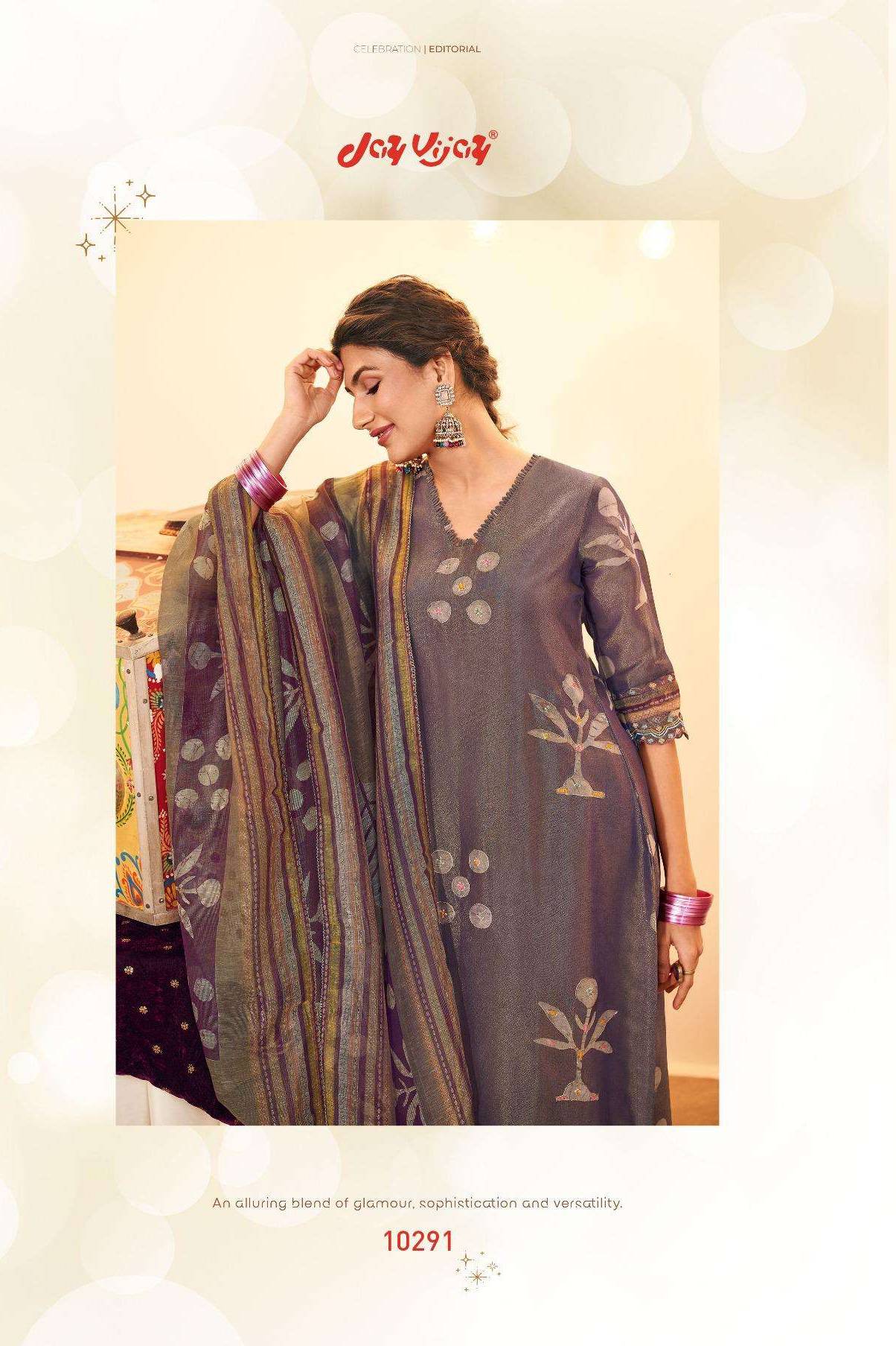 My Fashion Road Jay Vijay Mehfil Pure Tissue Fabric Designer Suit | 10291 My Fashion Road Jay Vijay Mehfil Pure Tissue Fabric Designer Suit | 10291