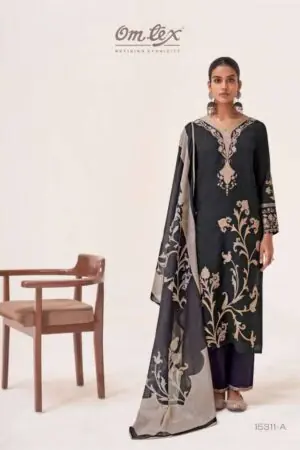 My Fashion Road Omtex Sinhasan Pure Linen Jacquard Ladies Dress | 15311- A
