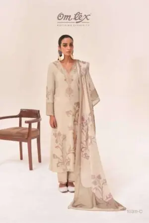 My Fashion Road Omtex Sinhasan Pure Linen Jacquard Ladies Dress | 15311 – C