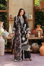 My Fashion Road Maryam Hussain Pakistani Luxury Lawn Suit | Noir