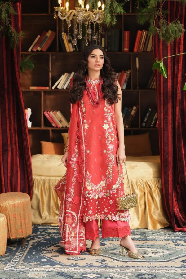My Fashion Road Maryam Hussain Pakistani Luxury Lawn Suit | Crimson My Fashion Road Maryam Hussain Pakistani Luxury Lawn Suit | Crimson