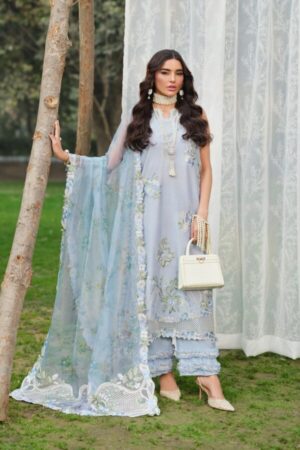 My Fashion Road Maryam Hussain Pakistani Luxury Lawn Suit | Frost