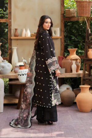 My Fashion Road Maryam Hussain Pakistani Luxury Lawn Suit | Noir