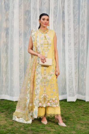 My Fashion Road Maryam Hussain Pakistani Luxury Lawn Suit | Sunflower