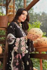 My Fashion Road Maryam Hussain Pakistani Luxury Lawn Suit | Noir