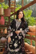 My Fashion Road Maryam Hussain Pakistani Luxury Lawn Suit | Noir