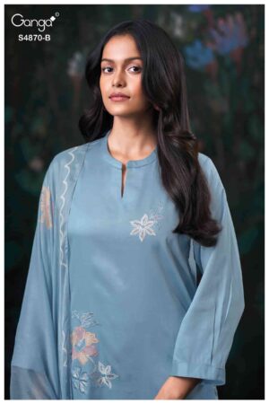 My Fashion Road Ganga Fashion Amary Fancy Cotton Satin Dress | S4870 – B