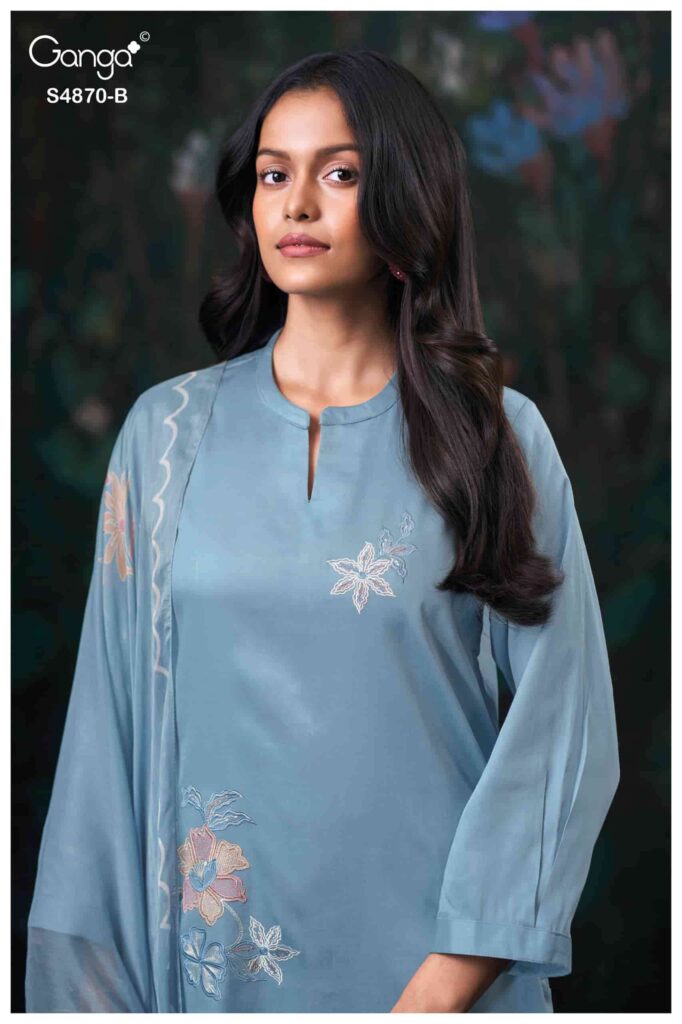 My Fashion Road Ganga Fashion Amary Fancy Cotton Satin Dress | S4870 – B