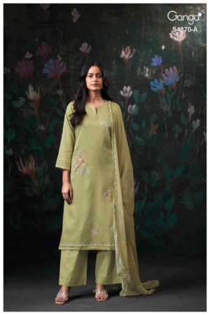 My Fashion Road Ganga Fashion Amary Fancy Cotton Satin Dress | S4870 – A