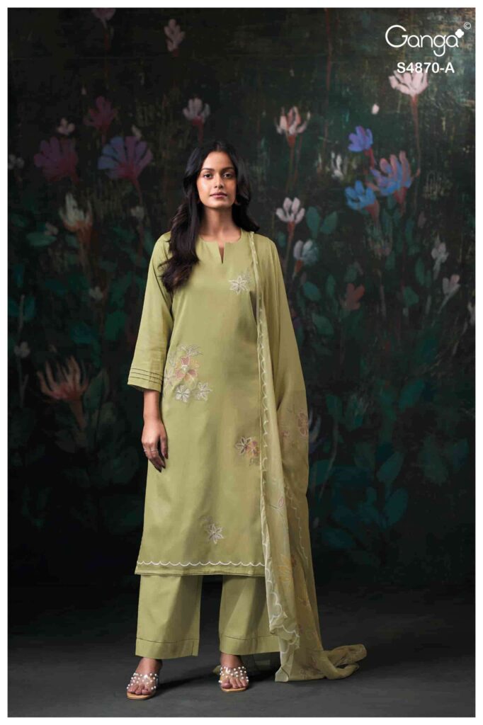 My Fashion Road Ganga Fashion Amary Fancy Cotton Satin Dress | S4870 – A