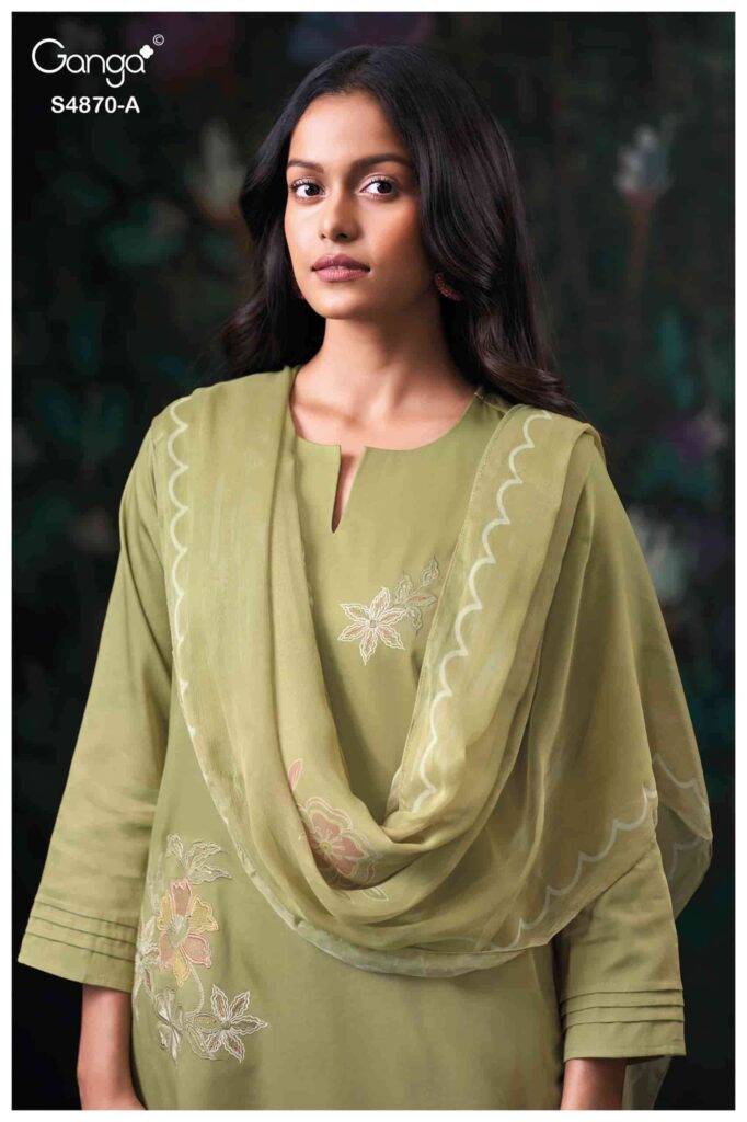 My Fashion Road Ganga Fashion Amary Fancy Cotton Satin Dress | S4870 – A
