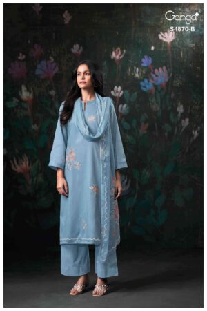 My Fashion Road Ganga Fashion Amary Fancy Cotton Satin Dress | S4870 – B