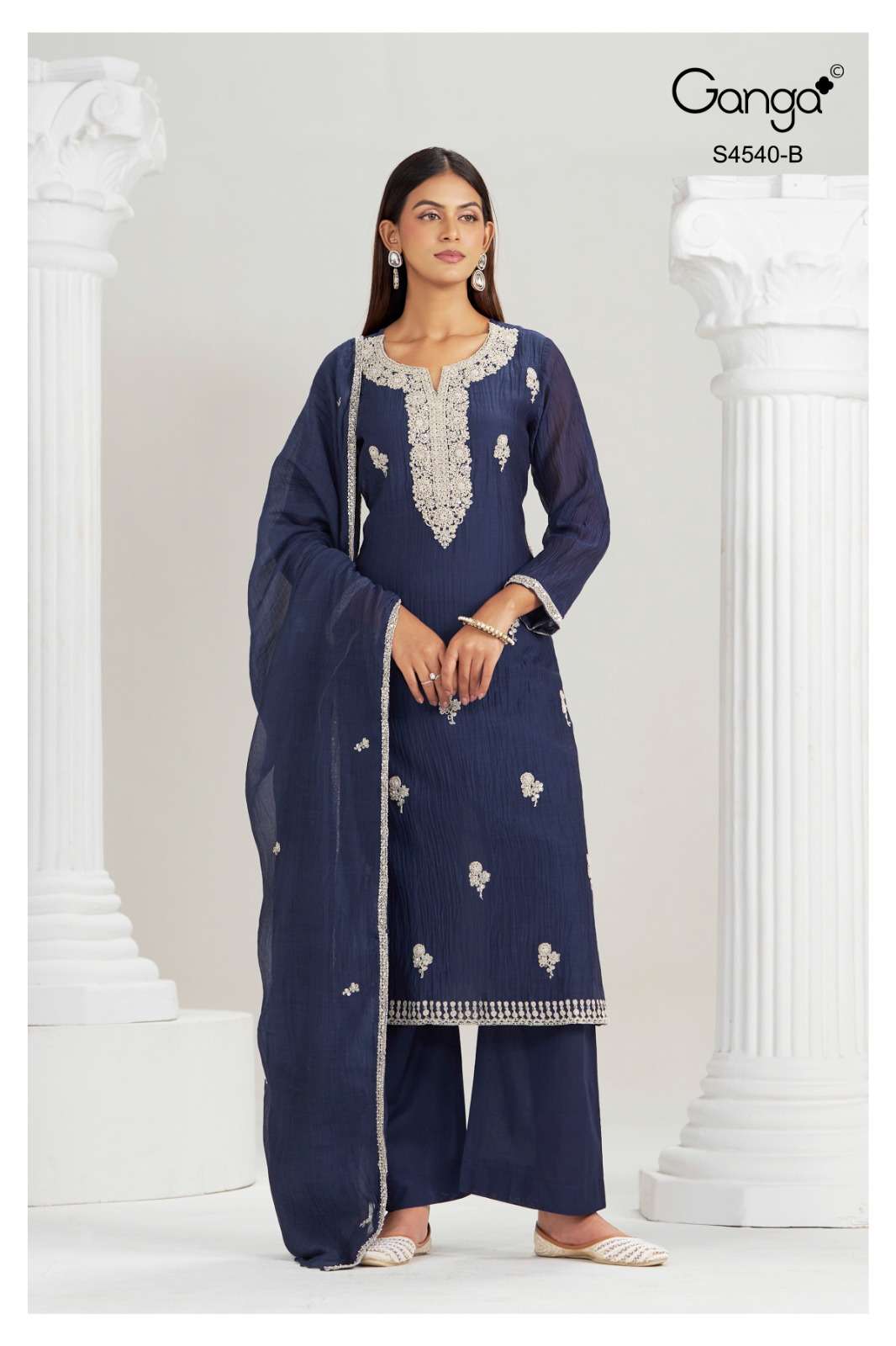 My Fashion Road Ganga Fashion Bela Pure Banarasi Mal Designer Suit | S4540 – B My Fashion Road Ganga Fashion Bela Pure Banarasi Mal Designer Suit | S4540 – B