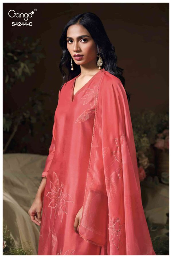 My Fashion Road Ganga Fashion Druya Designer Russian Silk Dress | S4244 – C