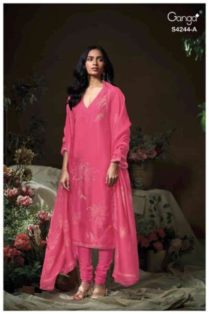 My Fashion Road Ganga Fashion Druya Designer Russian Silk Dress | S4244 – A