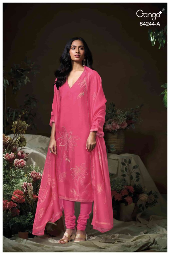 My Fashion Road Ganga Fashion Druya Designer Russian Silk Dress | S4244 – A