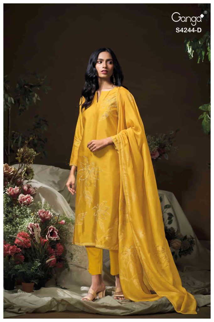 My Fashion Road Ganga Fashion Druya Designer Russian Silk Dress | S4244 – D