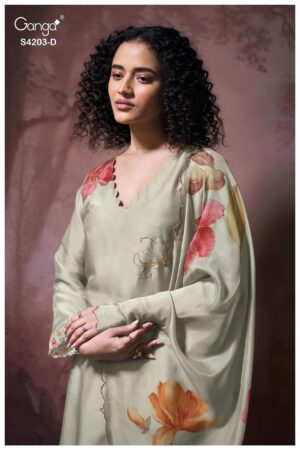 My Fashion Road Ganga Fashion Ekthara Pure Bemberg Silk Designer Suit | S4203 – D