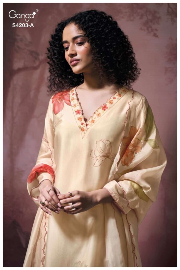 My Fashion Road Ganga Fashion Ekthara Pure Bemberg Silk Designer Suit | S4203 – A