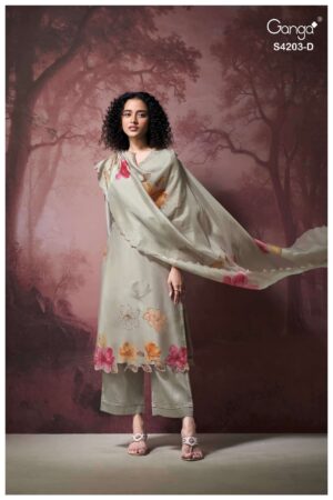 My Fashion Road Ganga Fashion Ekthara Pure Bemberg Silk Designer Suit | S4203 – D