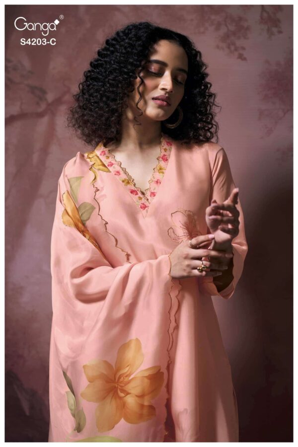 My Fashion Road Ganga Fashion Ekthara Pure Bemberg Silk Designer Suit | S4203 – C
