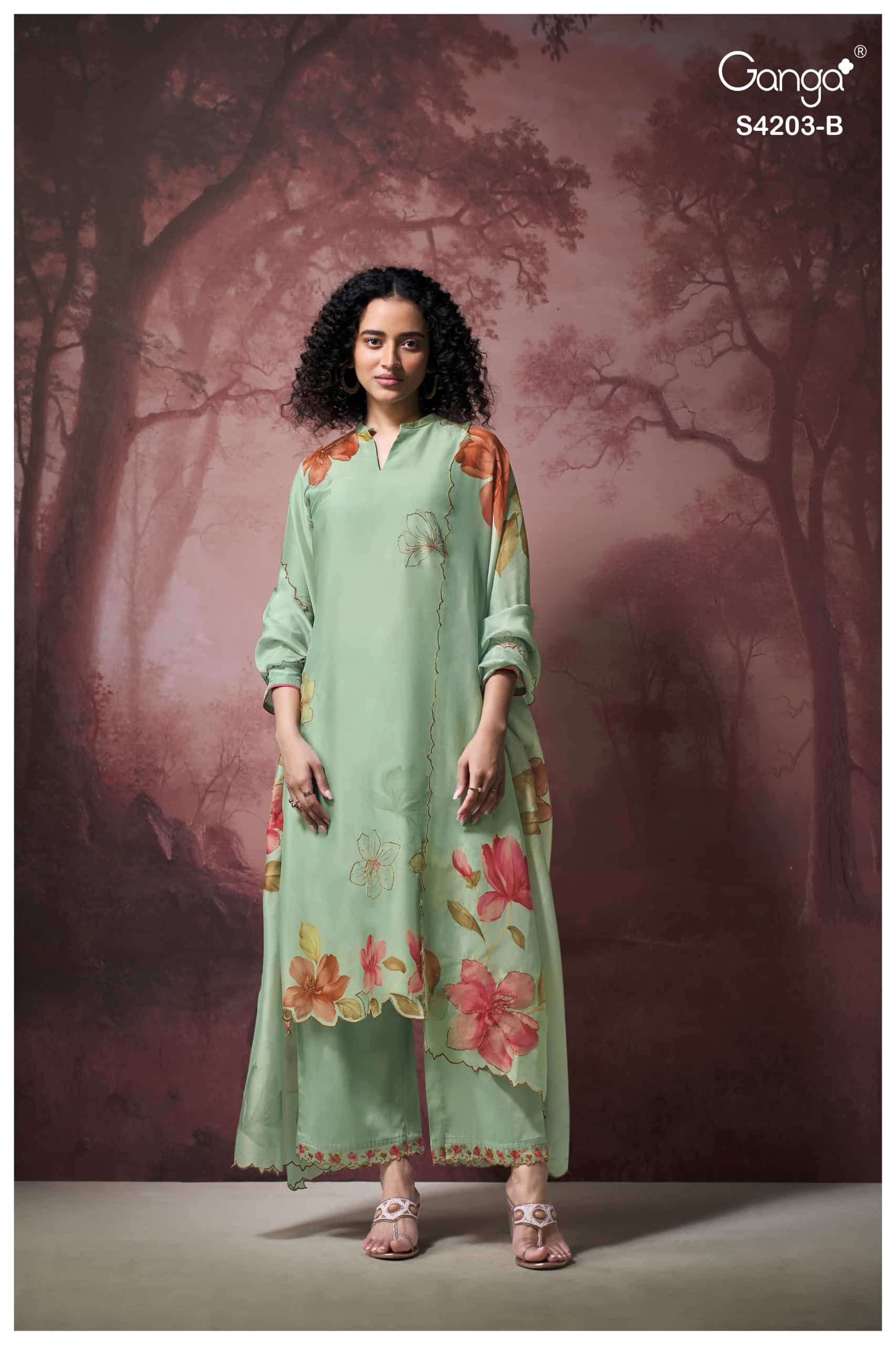 My Fashion Road Ganga Fashion Ekthara Pure Bemberg Silk Designer Suit | S4203 – B My Fashion Road Ganga Fashion Ekthara Pure Bemberg Silk Designer Suit | S4203 – B