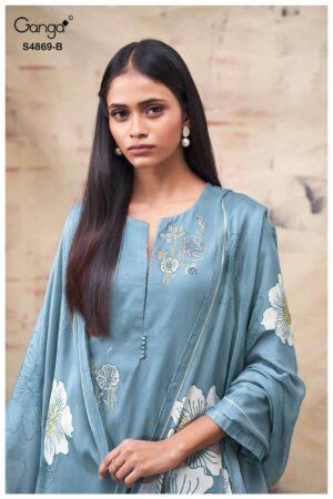 My Fashion Road Ganga Fashion Evikaa Premium Cotton Satin Suit | S4869 – B