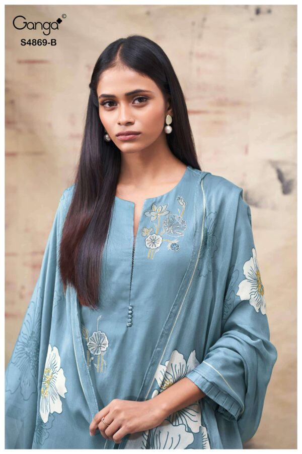 My Fashion Road Ganga Fashion Evikaa Premium Cotton Satin Suit | S4869 – B