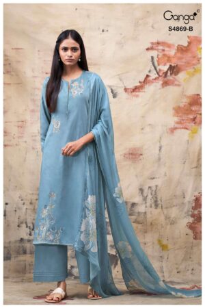 My Fashion Road Ganga Fashion Evikaa Premium Cotton Satin Suit | S4869 – B