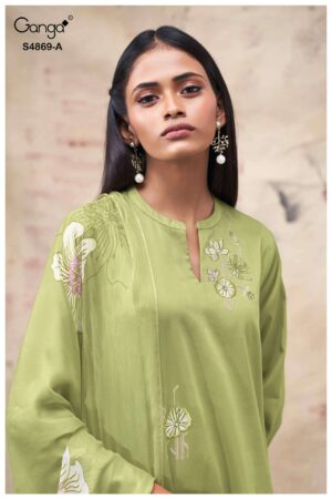 My Fashion Road Ganga Fashion Evikaa Premium Cotton Satin Suit | S4869 – A