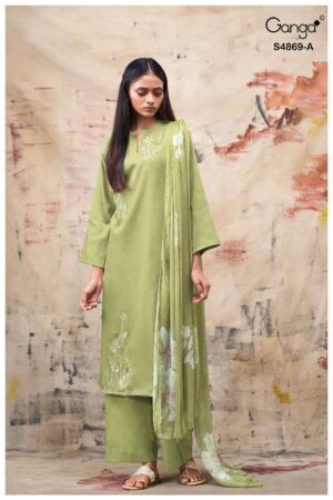 My Fashion Road Ganga Fashion Evikaa Premium Cotton Satin Suit | S4869 – A