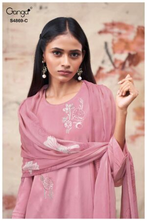 My Fashion Road Ganga Fashion Evikaa Premium Cotton Satin Suit | S4869 – C