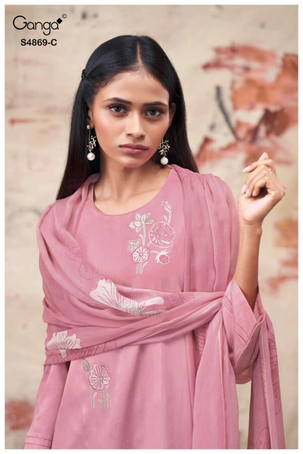 My Fashion Road Ganga Fashion Evikaa Premium Cotton Satin Suit | S4869 – C