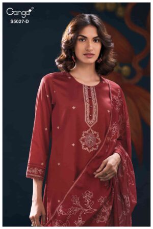 My Fashion Road Ganga Fashion Gulrukh Premium Cotton Satin Suit | S5027 – D
