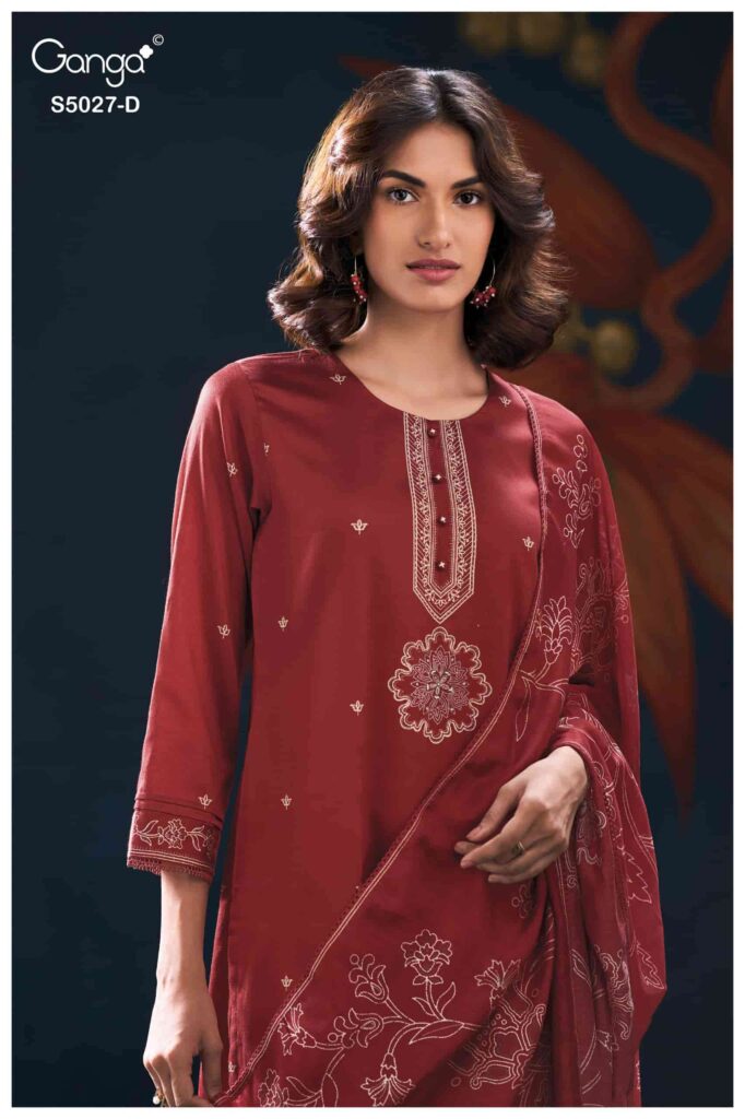 My Fashion Road Ganga Fashion Gulrukh Premium Cotton Satin Suit | S5027 – D