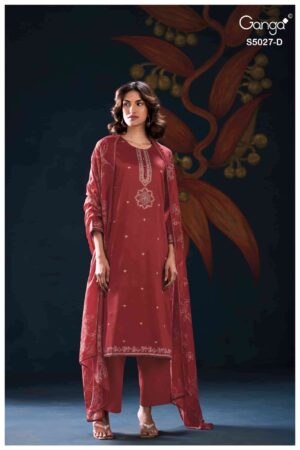 My Fashion Road Ganga Fashion Gulrukh Premium Cotton Satin Suit | S5027 – D