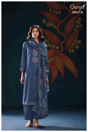 My Fashion Road Ganga Fashion Gulrukh Premium Cotton Satin Suit | S5027 – B