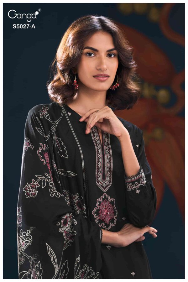 My Fashion Road Ganga Fashion Gulrukh Premium Cotton Satin Suit | S5027 – A