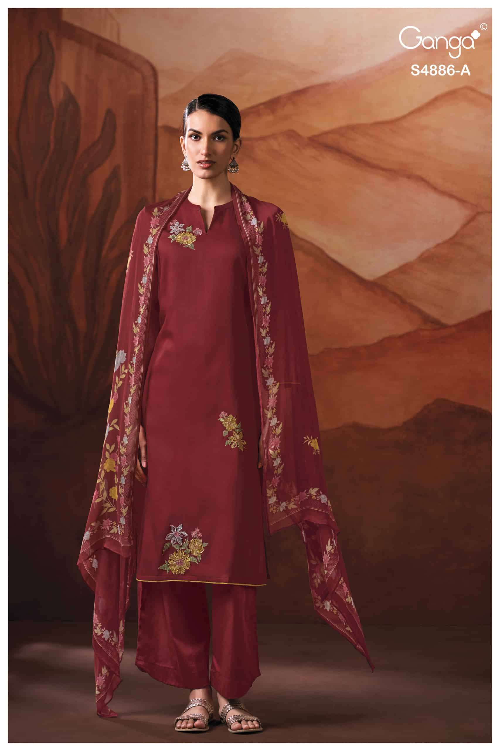 My Fashion Road Ganga Fashion Jelyis Exclusive Cotton Satin Salwar Suit | S4886 – A My Fashion Road Ganga Fashion Jelyis Exclusive Cotton Satin Salwar Suit | S4886 – A