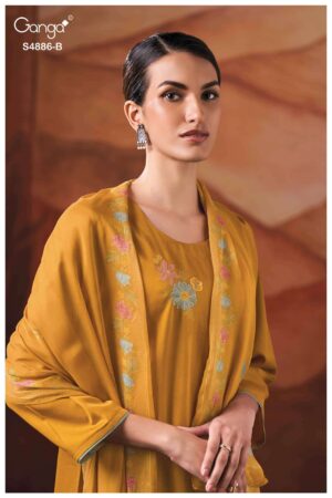 My Fashion Road Ganga Fashion Jelyis Exclusive Cotton Satin Salwar Suit | S4886 – B