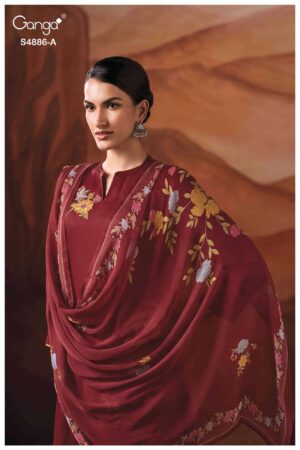 My Fashion Road Ganga Fashion Jelyis Exclusive Cotton Satin Salwar Suit | S4886 – A