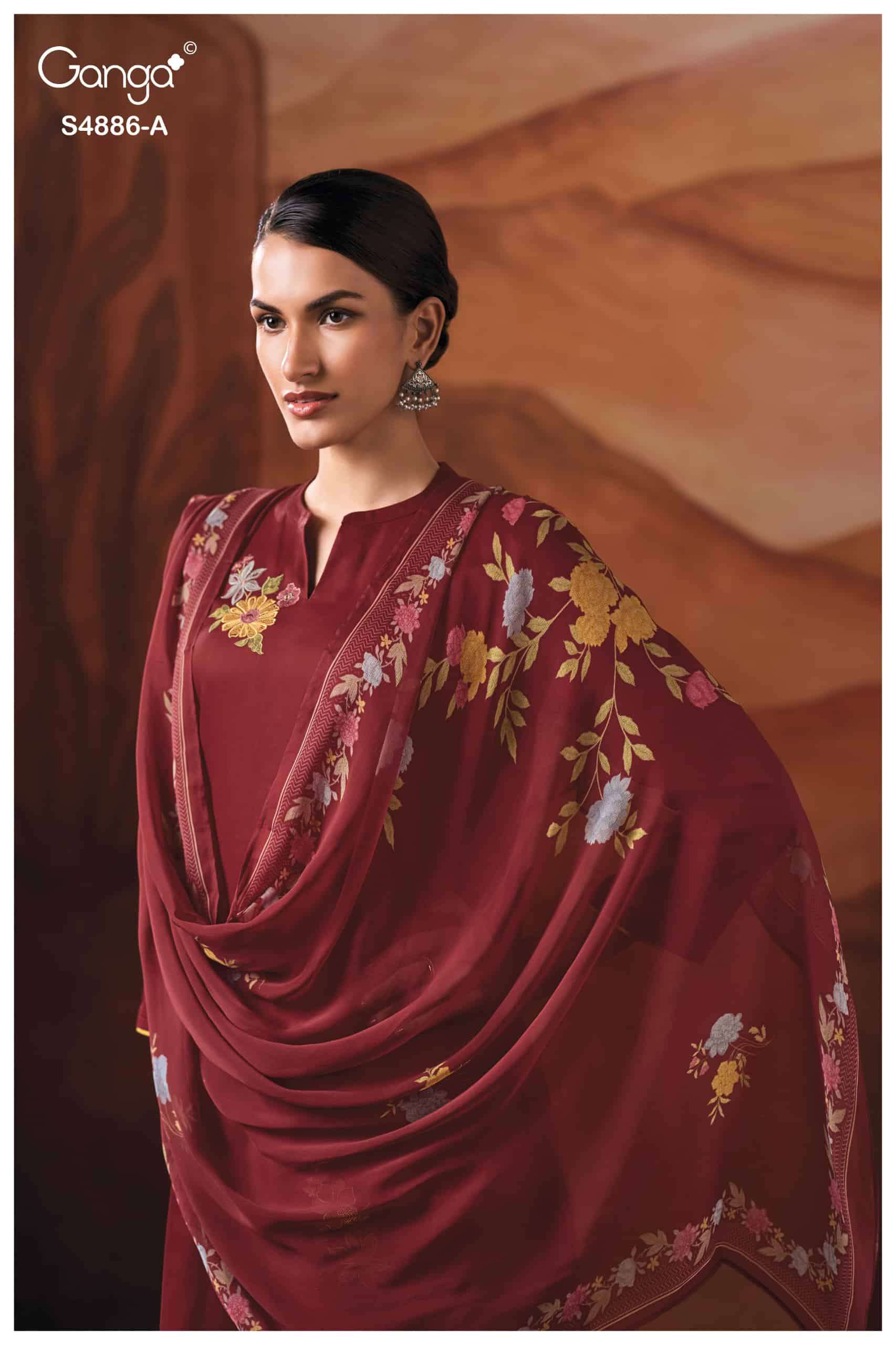 My Fashion Road Ganga Fashion Jelyis Exclusive Cotton Satin Salwar Suit | S4886 – A My Fashion Road Ganga Fashion Jelyis Exclusive Cotton Satin Salwar Suit | S4886 – A
