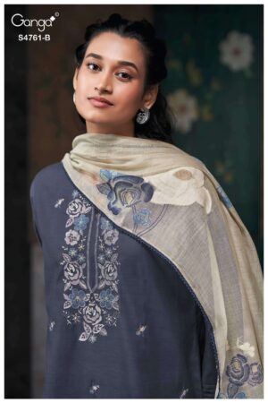 My Fashion Road Ganga Fashion Kalista Premium Satin Silk Ladies Suit | S4761 – B