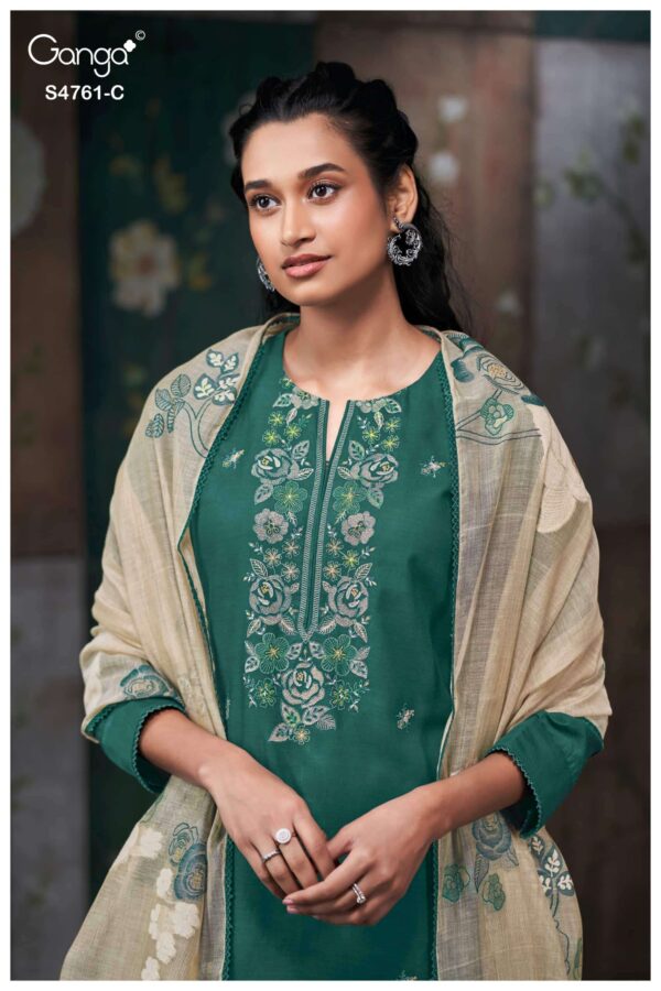 My Fashion Road Ganga Fashion Kalista Premium Satin Silk Ladies Suit | S4761 – C
