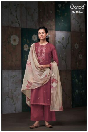 My Fashion Road Ganga Fashion Kalista Premium Satin Silk Ladies Suit | S4761 – A