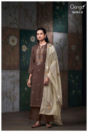 My Fashion Road Ganga Fashion Kalista Premium Satin Silk Ladies Suit | S4761 – D
