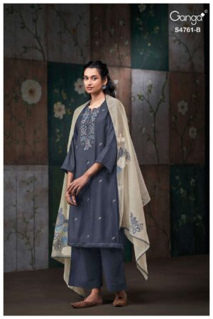 My Fashion Road Ganga Fashion Kalista Premium Satin Silk Ladies Suit | S4761 – B