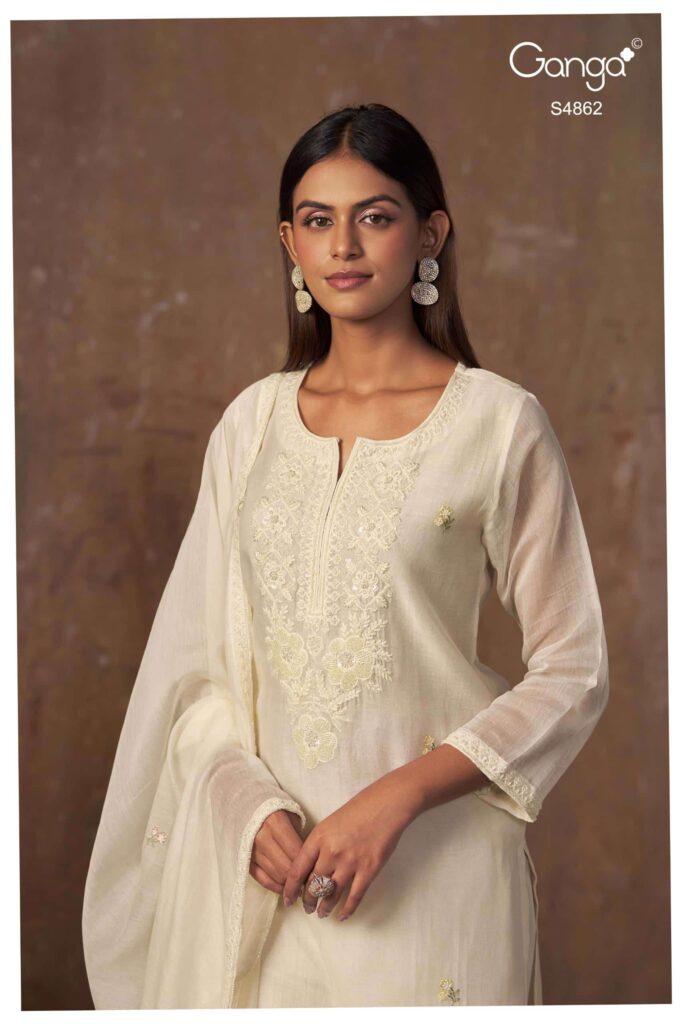 My Fashion Road Ganga Fashion Kiran Pure Banarasi Mal Designer Suit | S4862